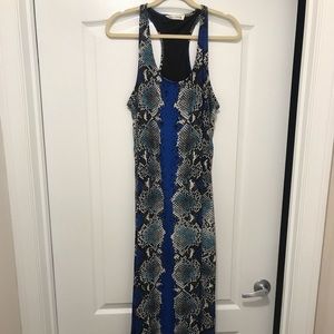Buddy Love Blue Snake Print Maxi Dress